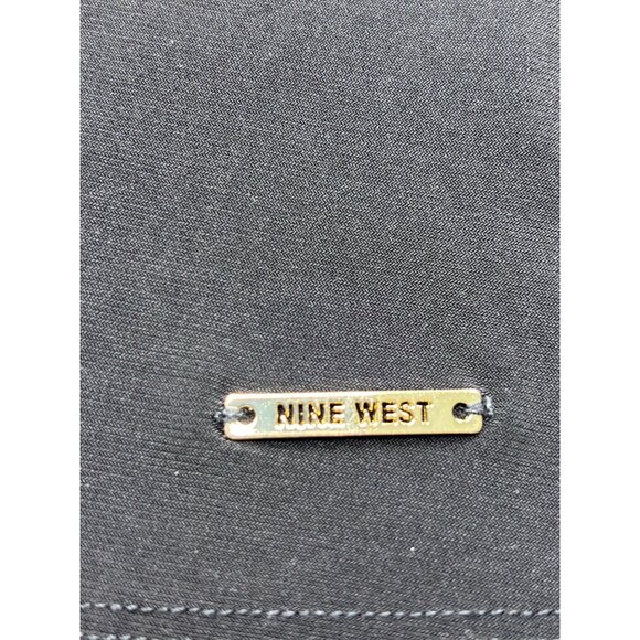 Nine West Black Long Sleeve Top With Faux Leather Detail - Picture 12 of 14